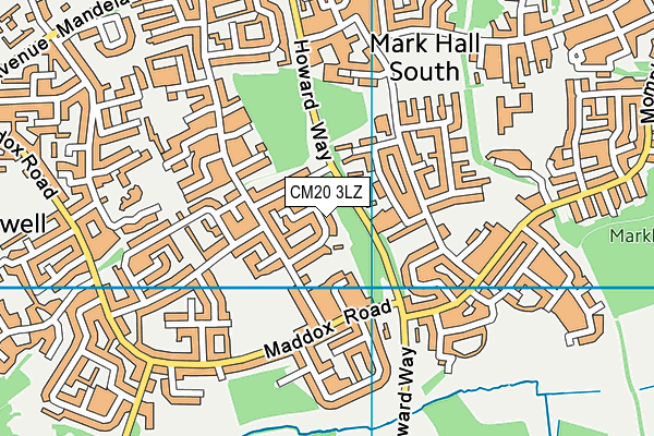 CM20 3LZ map - OS VectorMap District (Ordnance Survey)