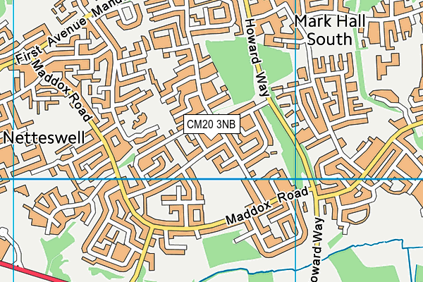 CM20 3NB map - OS VectorMap District (Ordnance Survey)