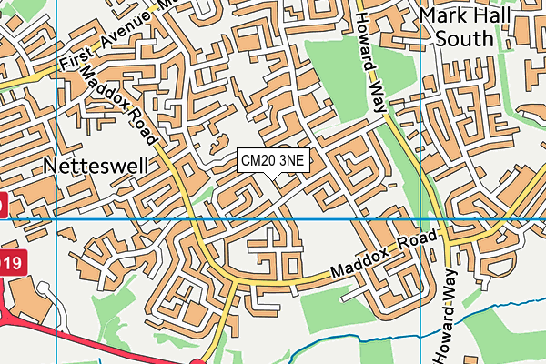 CM20 3NE map - OS VectorMap District (Ordnance Survey)