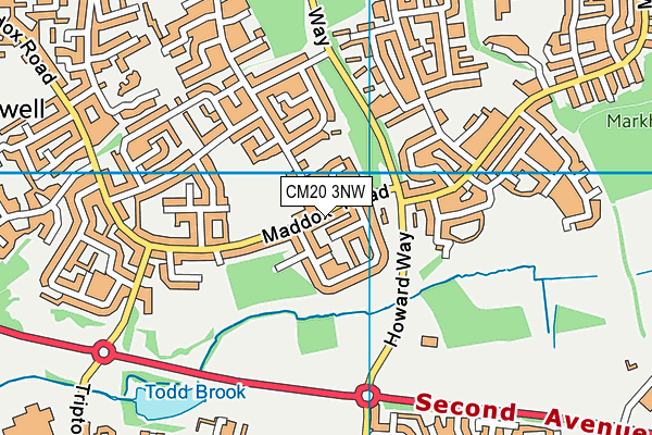 CM20 3NW map - OS VectorMap District (Ordnance Survey)