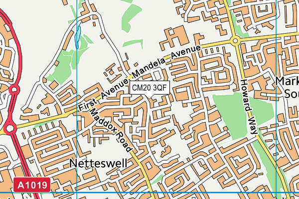 CM20 3QF map - OS VectorMap District (Ordnance Survey)