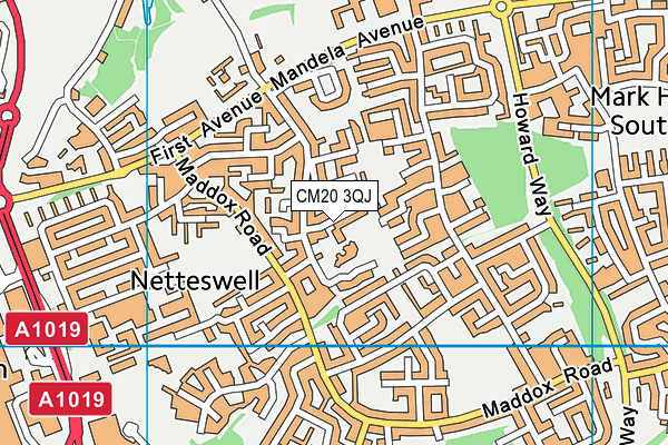 CM20 3QJ map - OS VectorMap District (Ordnance Survey)