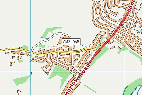 CM21 0AB map - OS VectorMap District (Ordnance Survey)