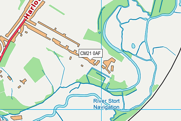 CM21 0AF map - OS VectorMap District (Ordnance Survey)