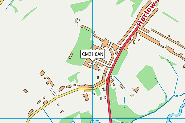 CM21 0AN map - OS VectorMap District (Ordnance Survey)