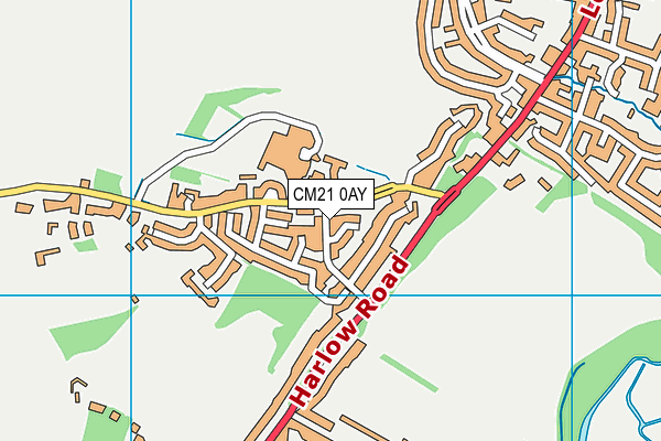 CM21 0AY map - OS VectorMap District (Ordnance Survey)
