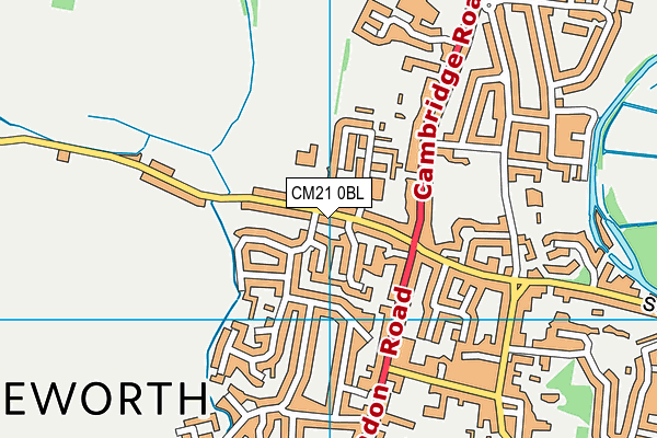 Mandeville Primary School map (CM21 0BL) - OS VectorMap District (Ordnance Survey)