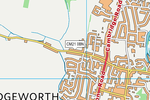 CM21 0BN map - OS VectorMap District (Ordnance Survey)