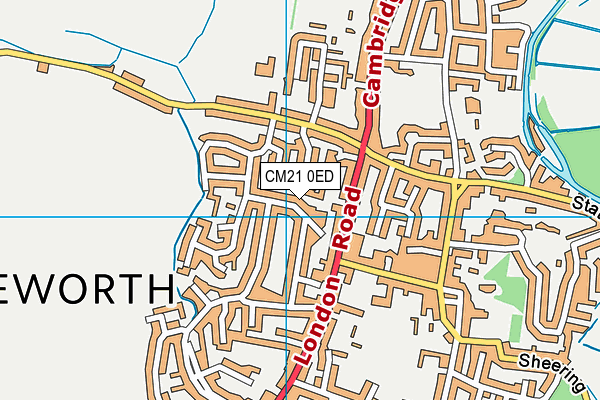 CM21 0ED map - OS VectorMap District (Ordnance Survey)