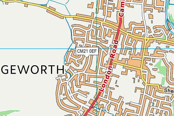 CM21 0EF map - OS VectorMap District (Ordnance Survey)