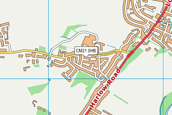 CM21 0HB map - OS VectorMap District (Ordnance Survey)