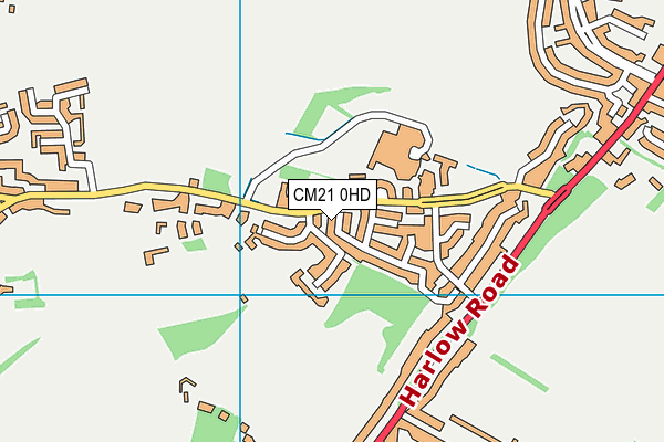 CM21 0HD map - OS VectorMap District (Ordnance Survey)