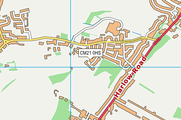 CM21 0HS map - OS VectorMap District (Ordnance Survey)