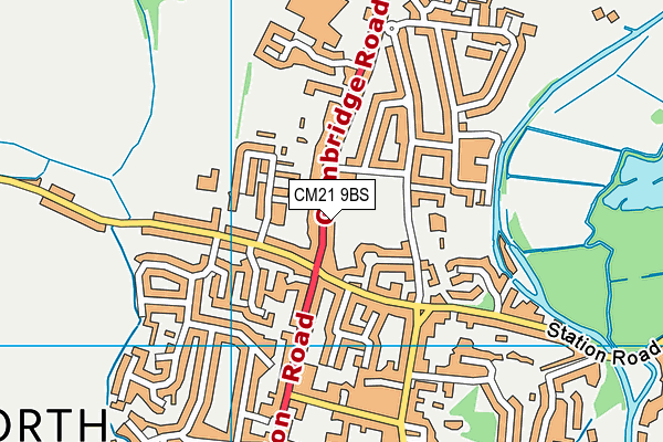 CM21 9BS map - OS VectorMap District (Ordnance Survey)