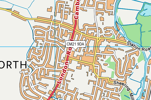 CM21 9DA map - OS VectorMap District (Ordnance Survey)