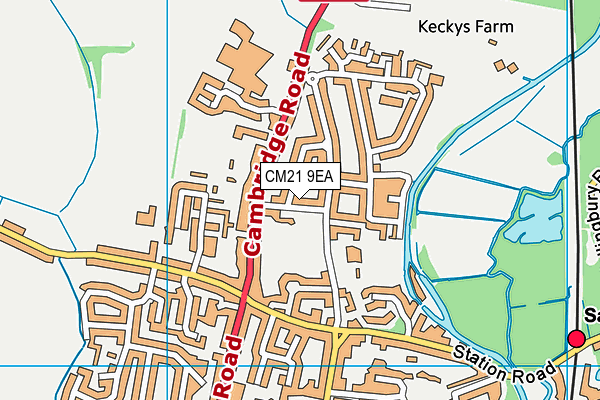 CM21 9EA map - OS VectorMap District (Ordnance Survey)