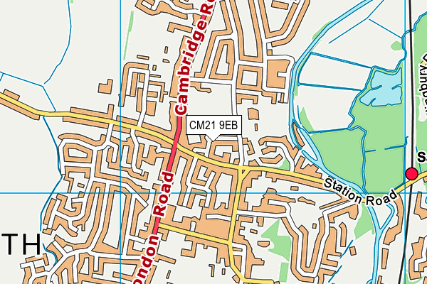 CM21 9EB map - OS VectorMap District (Ordnance Survey)