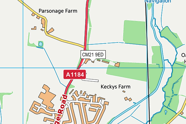 CM21 9ED map - OS VectorMap District (Ordnance Survey)