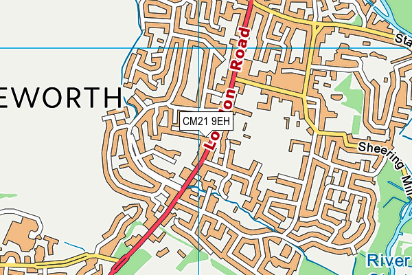 CM21 9EH map - OS VectorMap District (Ordnance Survey)