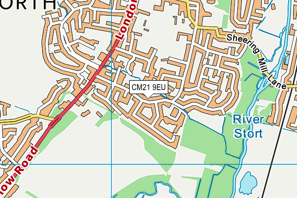 CM21 9EU map - OS VectorMap District (Ordnance Survey)