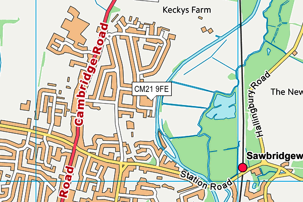 CM21 9FE map - OS VectorMap District (Ordnance Survey)