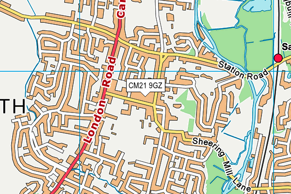 CM21 9GZ map - OS VectorMap District (Ordnance Survey)
