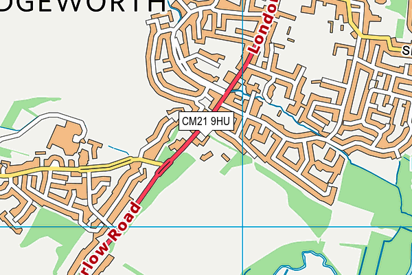 CM21 9HU map - OS VectorMap District (Ordnance Survey)