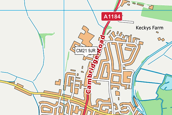 CM21 9JR map - OS VectorMap District (Ordnance Survey)
