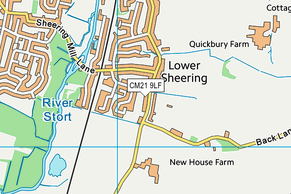 CM21 9LF map - OS VectorMap District (Ordnance Survey)