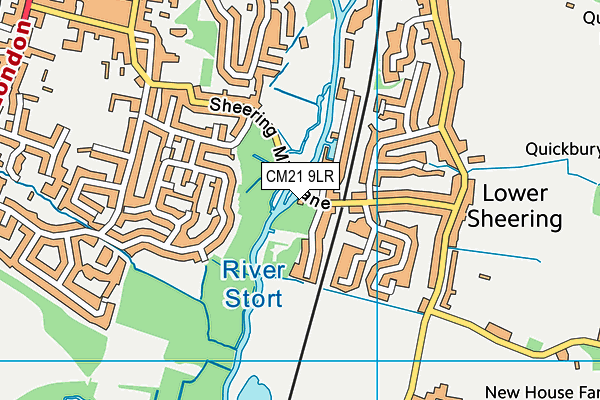 CM21 9LR map - OS VectorMap District (Ordnance Survey)