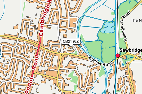 CM21 9LZ map - OS VectorMap District (Ordnance Survey)