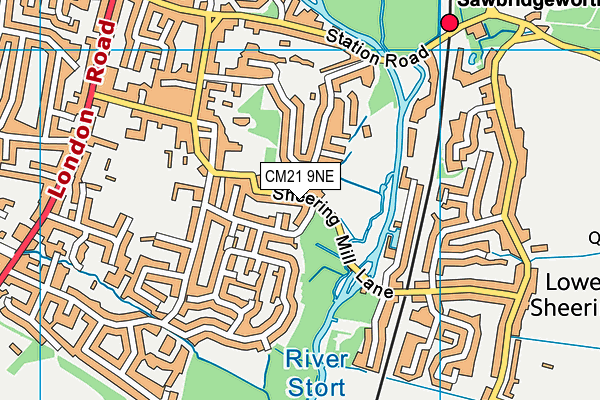 CM21 9NE map - OS VectorMap District (Ordnance Survey)