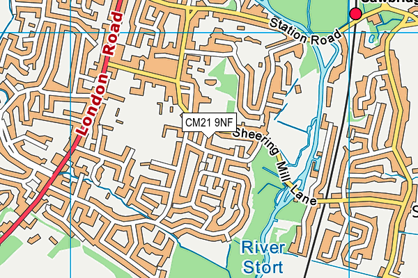 CM21 9NF map - OS VectorMap District (Ordnance Survey)