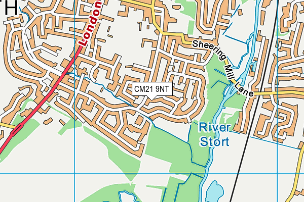 CM21 9NT map - OS VectorMap District (Ordnance Survey)