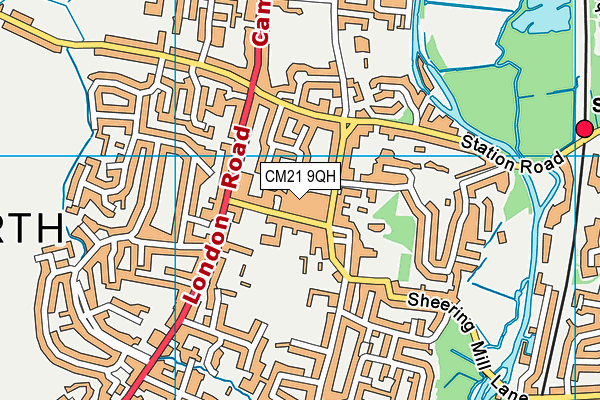 CM21 9QH map - OS VectorMap District (Ordnance Survey)