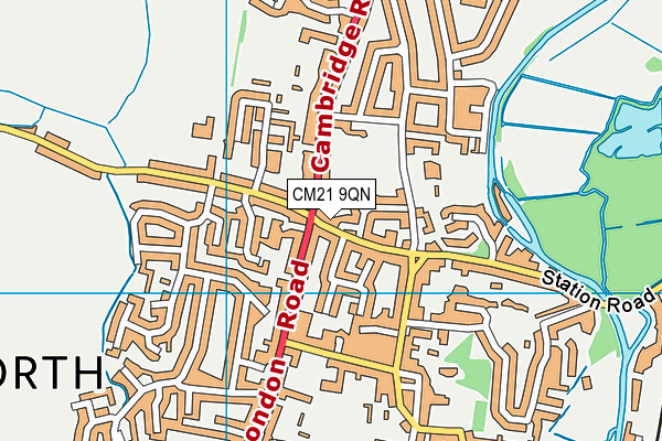 CM21 9QN map - OS VectorMap District (Ordnance Survey)