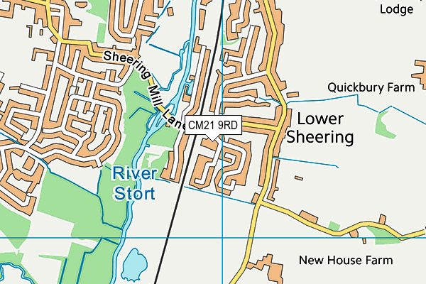 CM21 9RD map - OS VectorMap District (Ordnance Survey)