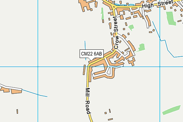 CM22 6AB map - OS VectorMap District (Ordnance Survey)