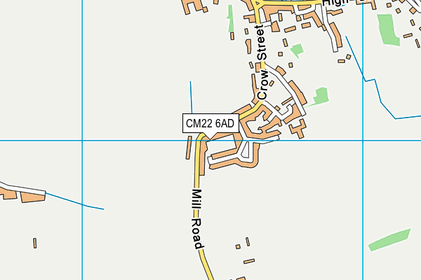 CM22 6AD map - OS VectorMap District (Ordnance Survey)