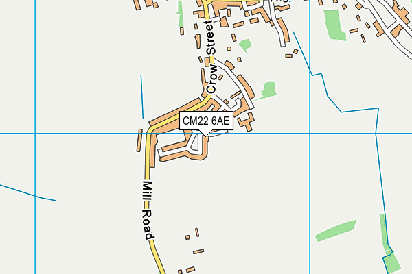 CM22 6AE map - OS VectorMap District (Ordnance Survey)