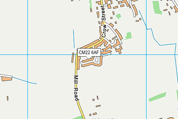 CM22 6AF map - OS VectorMap District (Ordnance Survey)