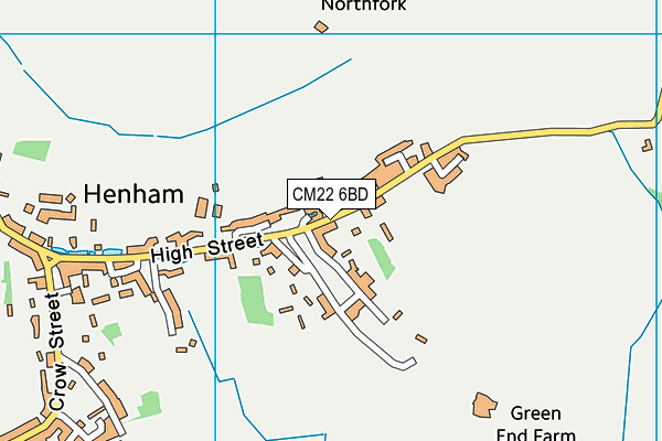 CM22 6BD map - OS VectorMap District (Ordnance Survey)