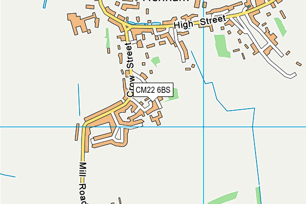 CM22 6BS map - OS VectorMap District (Ordnance Survey)