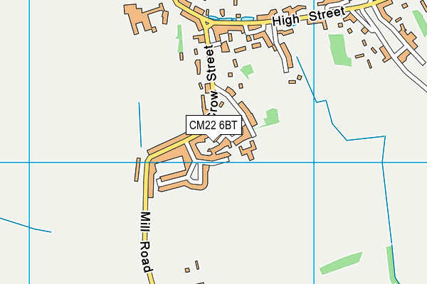 CM22 6BT map - OS VectorMap District (Ordnance Survey)