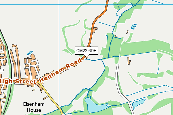 Standsted Hall And Elsenham Cricket Club (Henham Road)  map (CM22 6DH) - OS VectorMap District (Ordnance Survey)