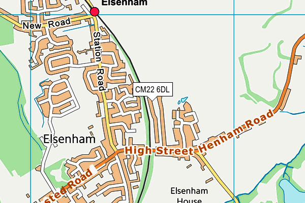 CM22 6DL map - OS VectorMap District (Ordnance Survey)