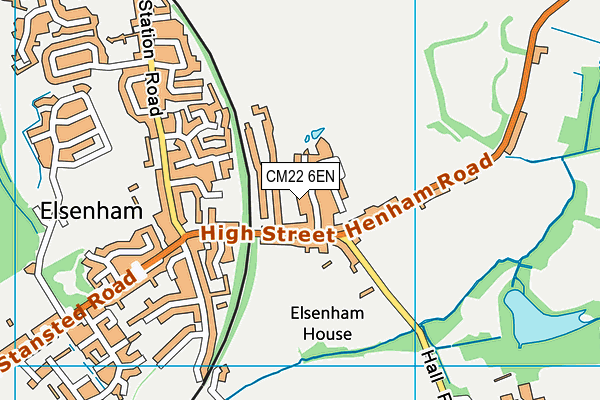 CM22 6EN map - OS VectorMap District (Ordnance Survey)