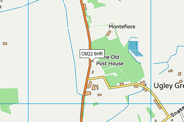 CM22 6HR map - OS VectorMap District (Ordnance Survey)