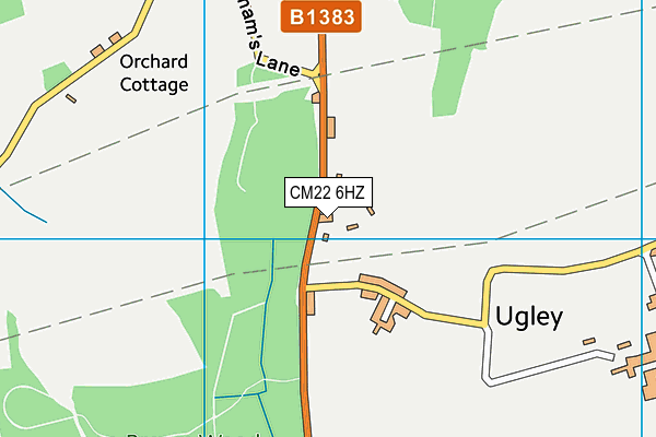 CM22 6HZ map - OS VectorMap District (Ordnance Survey)