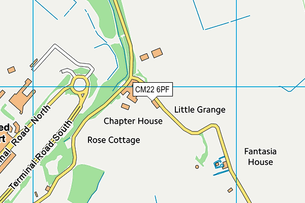 CM22 6PF map - OS VectorMap District (Ordnance Survey)